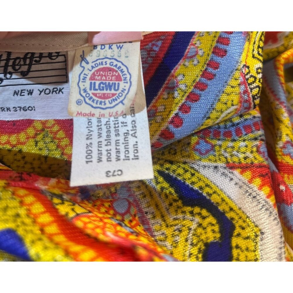 60’s Maxi Dress Hippie Boho Sz.11 (made small) Retro Flower Power Union Made - Picture 6 of 13